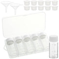 AIHSUMC 5 Pcs Liquid Medicine Travel Container, Scale Glass Liquid Medicine Bottles Travel Size Liquid Medicine Dispenser with Leak-proof Plug Single Dose Medicine Bottles Containers (Clear, 10ml)
