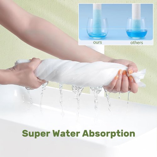 rngwaper Disposable Hair Drying Towels, 100 Count Super Absorbent Large Luxury, Salon & Spa Camping Trips for Hair, Face, Body Use（16" x 31.5"）