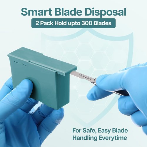 Paragon Mount Dermaplane Blade Remover Box (2-Pack) – Combined capacity: Upto 300 blades, Safe & Easy Blade Removal Tool for Dermaplaning Blades, Handles #3, #4, #7, Salon, Crafting, or Home Use