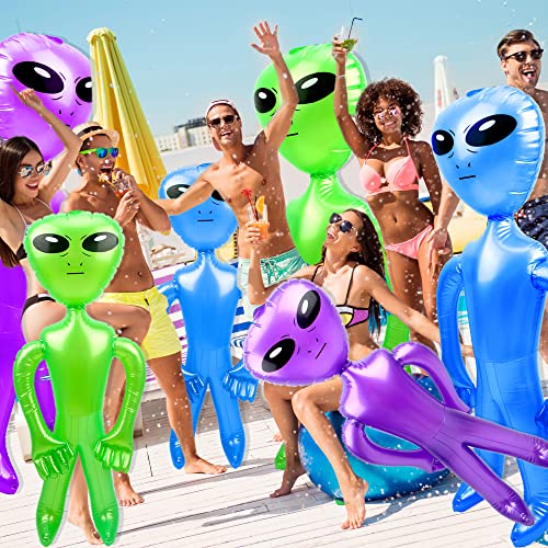 Inflatable Alien Party Decorations - Jumbo 35 and 67 Inch Sets for Halloween and Space Themes