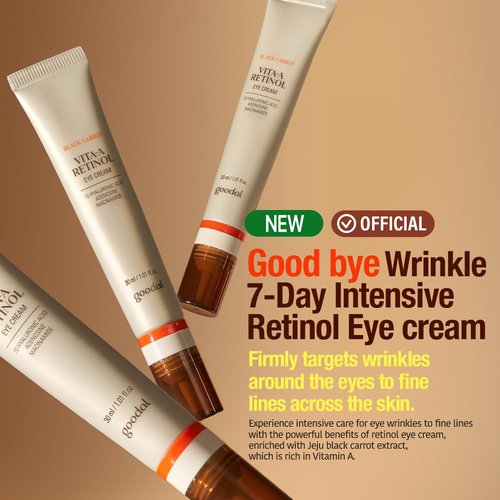 Goodal Black Carrot Vita-A Retinol Eye Cream - Daily Under Eye Treatment for Smooth Skin | K-Beauty