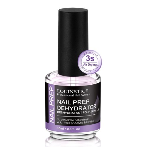 LOUINSTIC Acid-Free Nail Dehydrator 15ml - Fast Air-Dry Prep for Acrylic & Gel Polish | Hema-Free, Low-Odor