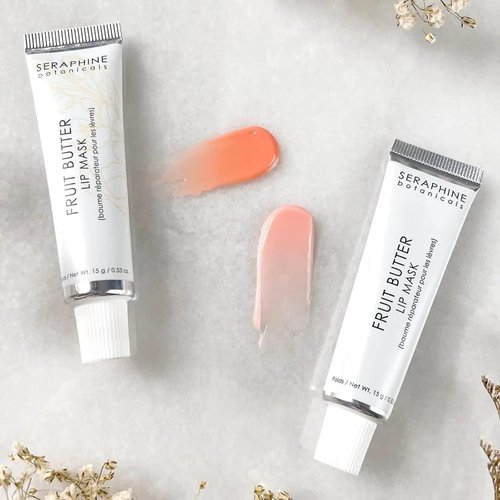 Seraphine Botanicals Lip Mask - Restorative Overnight Gel Balm for Dry Lips | Hydrating Shea Butter & Apricot Oil, 0.51oz