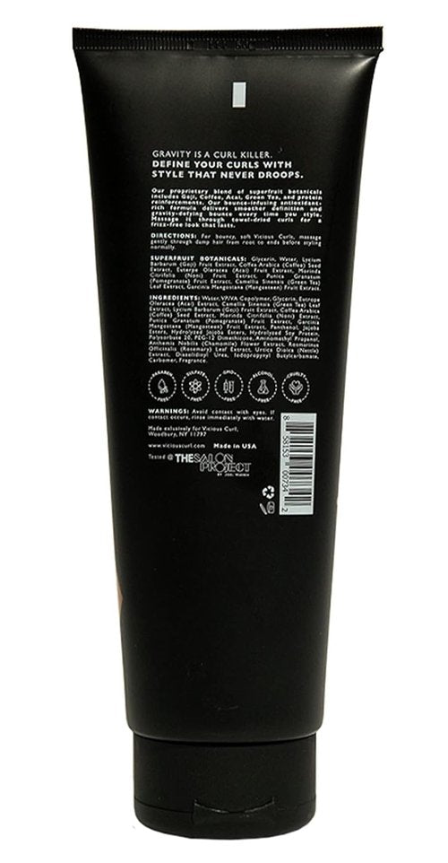 VICIOUS CURL Lock Gel - Flake-Free Curl Defining Gel for Wavy & Curly Hair | Medium-Strong Hold, 6 Fl Oz