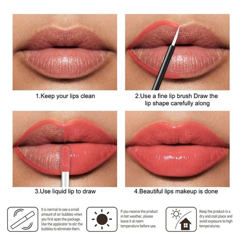 Evpct Coral Nude Pink Liquid Lip Color - Highly Pigmented, Waterproof Longwear Lipstick with Liner Brush, 20#