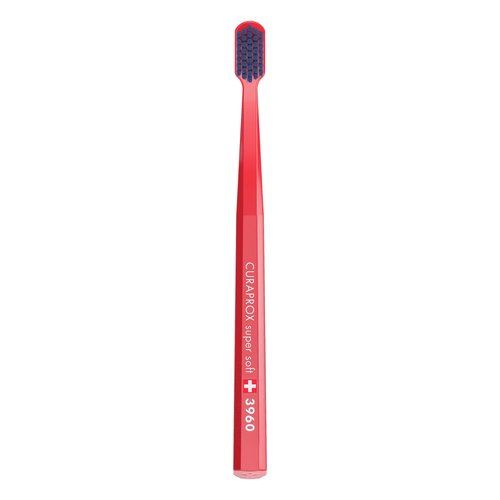 Curaprox CS 3960 Super Soft Toothbrush – Adult Oral Care | Gentle Cleaning with Super Soft 0.12 mm Bristles | Single Pack, Red/Blue