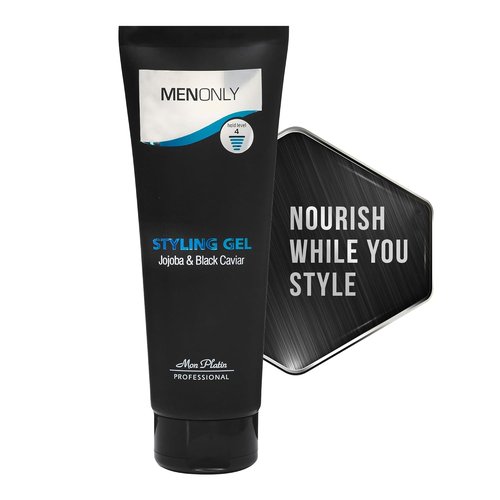 Mon Platin Men’s Hair Gel - Strong Hold Styling Gel with Jojoba & Black Caviar, 250ml