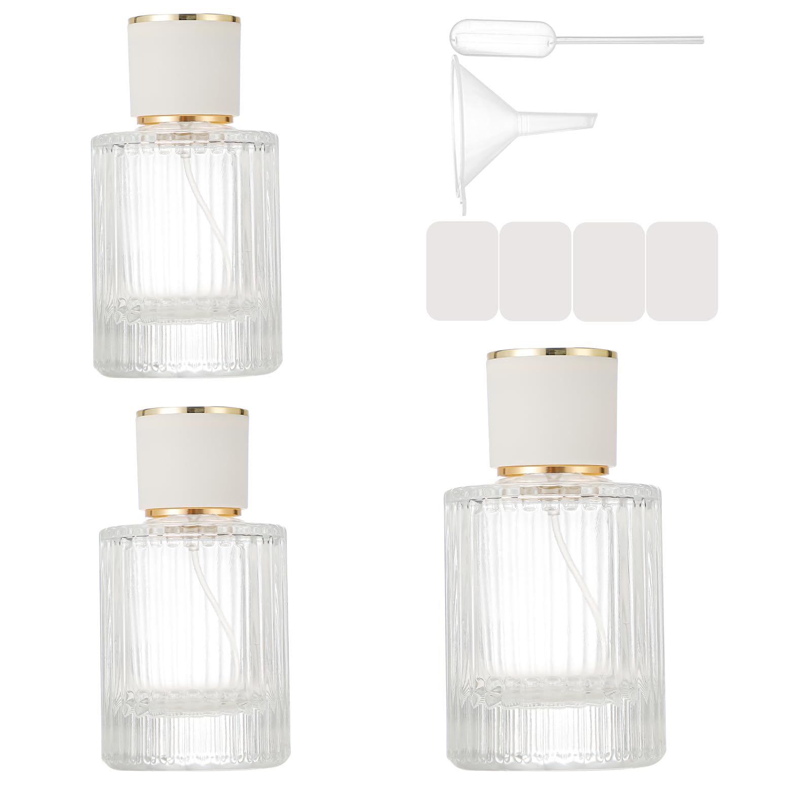 ZHENGYAOYANG 3 Packs Mist Spray Bottle, Small Cologne Travel Spray Bottles, 50ML Reusable Perfume Spray Bottle for Sample Dispenser, Liquid Cosmetic and Home Decor, White Cap