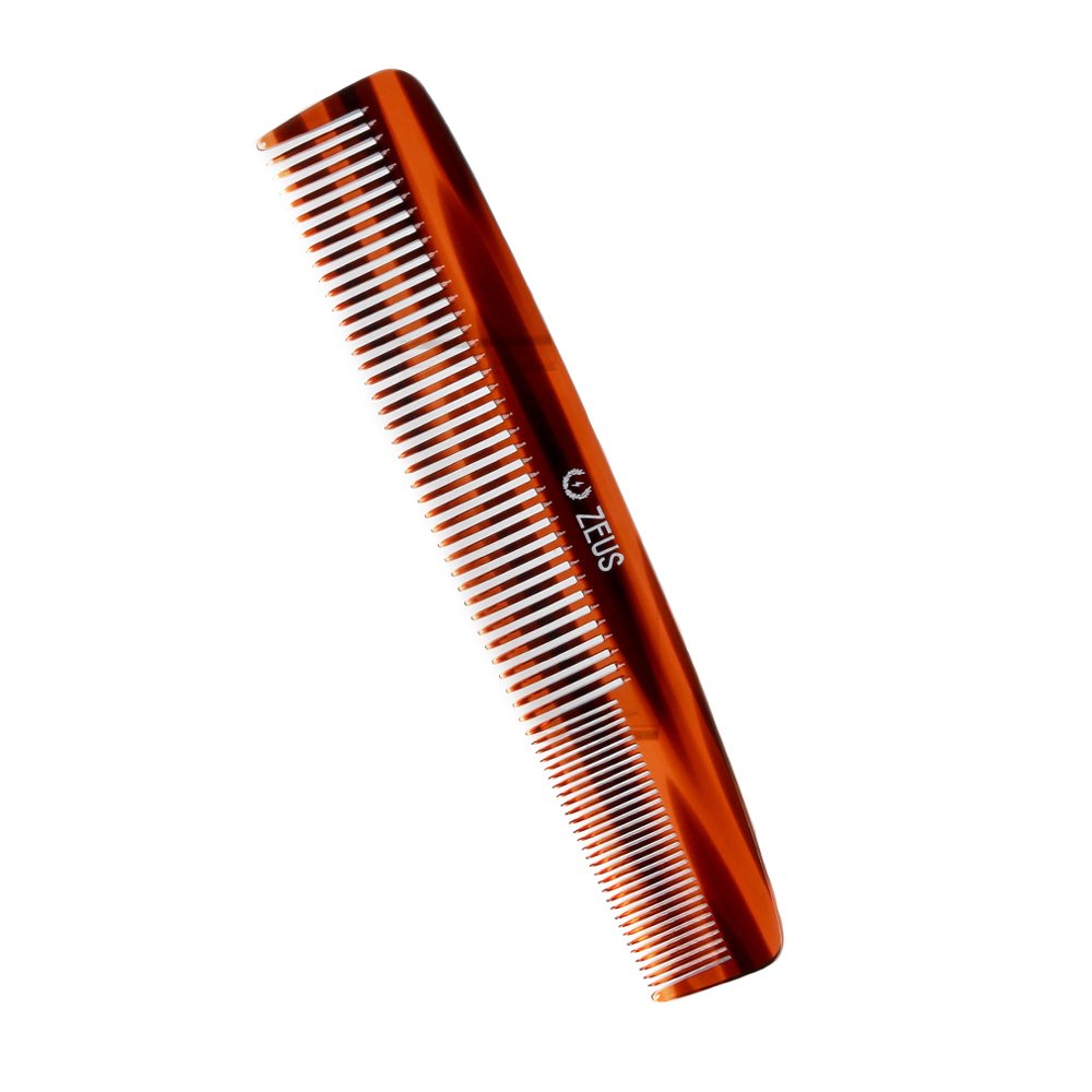 ZEUS 7.5” Large Beard & Mustache Comb, Handmade Saw-Cut Comb for Men’s Grooming, Anti-Static, Ultra-Smooth Finish for Snag-Free Styling (Traditional) C11
