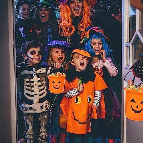 Halloween Pumpkin Trick or Treat Buckets - Set of 12, Smile Jack-O-Lantern Design