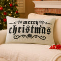 Goth Christmas Pillow Cover 12x20 Inch Spooky Holiday Decor Embroidery