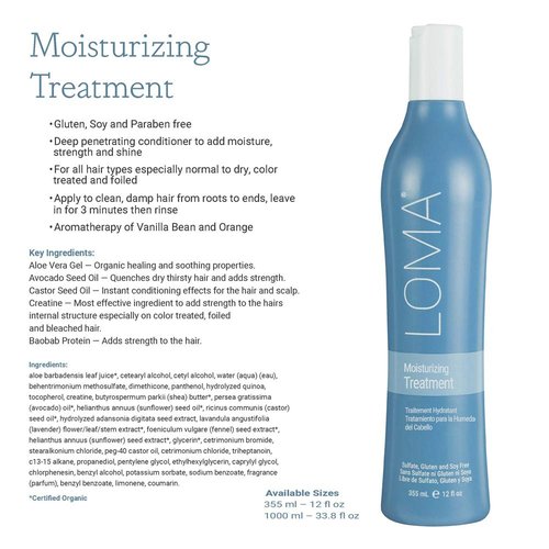 LOMA Moisturizing Shampoo & Treatment Duo - Hydrating Formula | 33 Ounce (Liter)