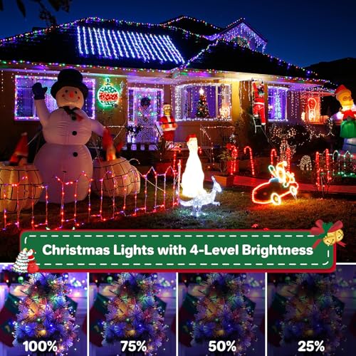 Multicolor Christmas Cluster String Lights 52FT 800 LEDs Indoor Outdoor
