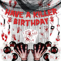 Holkcog Have A Killer Birthday Decorations, Black Halloween Creepy Banner