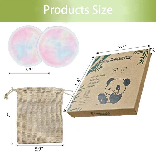 Sopurrrdy 28 Pack Reusable Makeup Remover Face Pads with Laundry Bag Washable Soft and Comfortable Cleaning Face Skin,Washable Bamboo Cotton Rounds Colorful