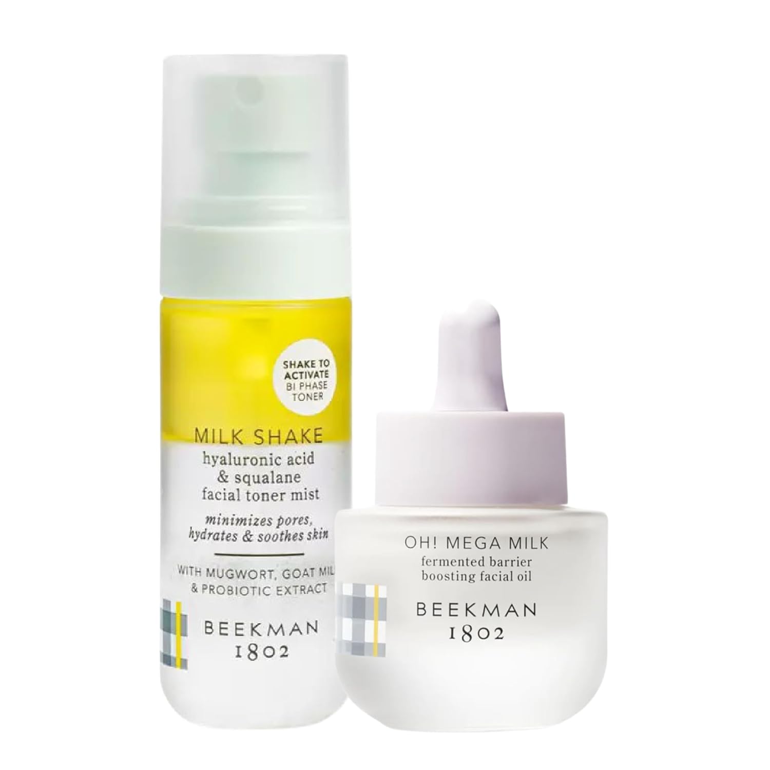 Beekman 1802 Hydrating Toner & Face Mist + Oh! Mega Milky Oil Facial Oil | Sensitive Skin Safe, 2 fl oz + 0.5 fl oz