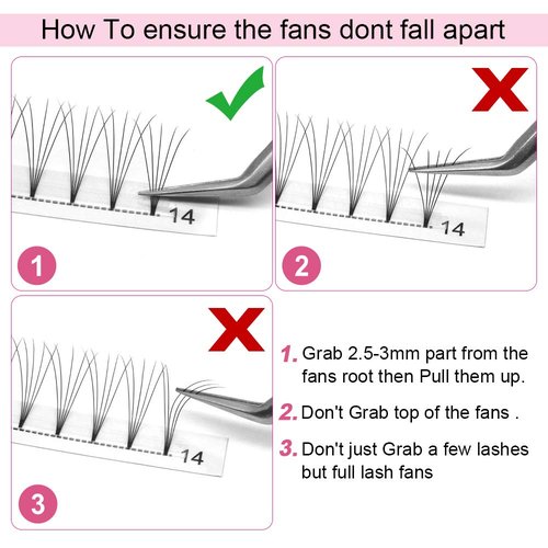 Premade Fans Eyelash Extensions 5D-D-0.07-16 Short Stem Premade Volume Eyelash Extensions 3D 5D 7D Volume Lash Extensions 9 to 20 mm Pre made Lash Fans C D Curl .07 .10(5D-D-0.07,16mm)