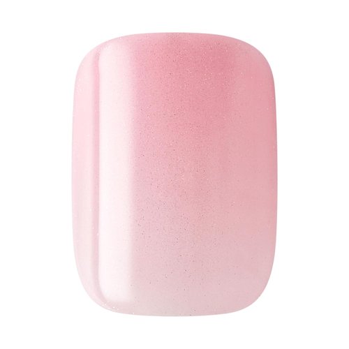 KISS ColorFX Valentine’s Day Press On Nails - ‘Cherished’ Pink Short Squoval | Improved Adhesive, 10-Day Hold, 30 Nails & Accessories