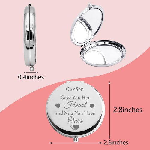 MYOSPARK Daughter in Law Compact Makeup Mirror Bride to Be Wedding Day Keepsake Gift from Mother in Law