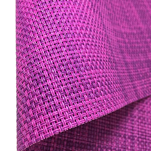 Purple Vinyl & Woven Plastic Placemats Set of 4 - Durable & Easy to Clean