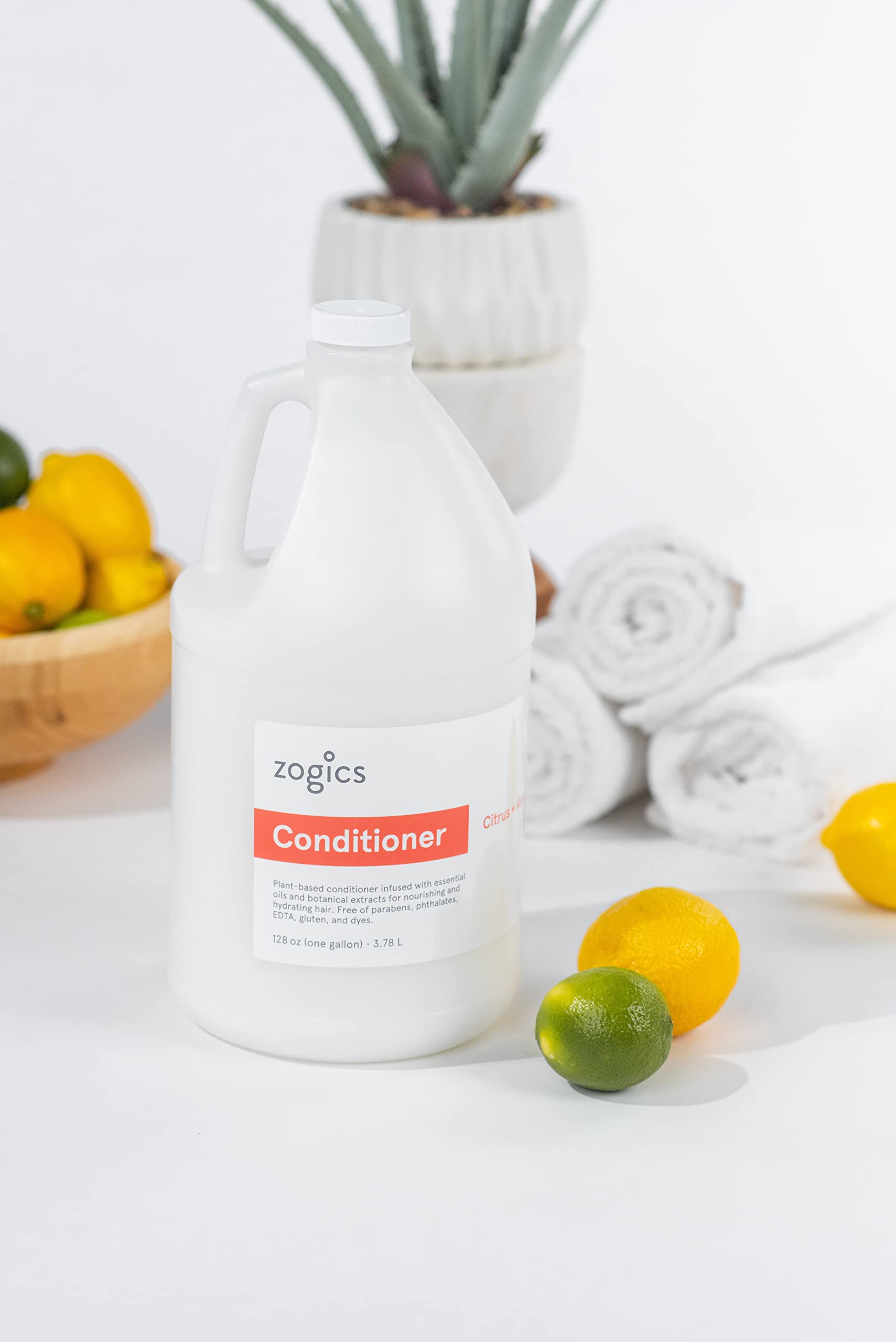 Zogics Conditioner, Citrus + Aloe Scented Conditioner (1 Gallon Refill)
