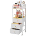 HapiRm Rolling Makeup Cart Organizer - Floor Skincare Make Up Storage with 3 Non-woven Fabric Drawers, Vanity Organizer Cosmetic Display Cases Holder for Skin Care Perfume Nail Polish Brush Hair Tool