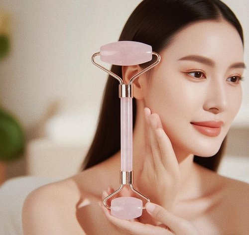 9 9PINE Valentines Day Gifts for Women,Wife,Girls,3-in-1 Gua Sha & Jade Roller Facial Tools Set -Jade Roller & Gua Sha Kit& Facial Massage PenFacial Massage Device for Skincare, Best Gift (Pink)