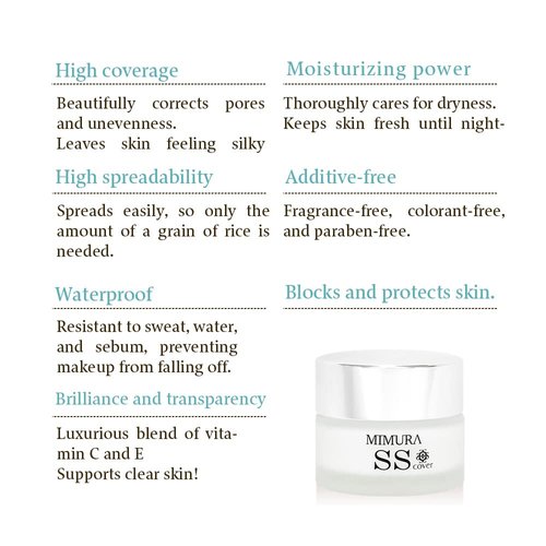 MIMURA Smooth Skin Cover Foundation Primer 20g Pores Makeup Concealer Cream Coverage Japanese Waterproof Makeupbase