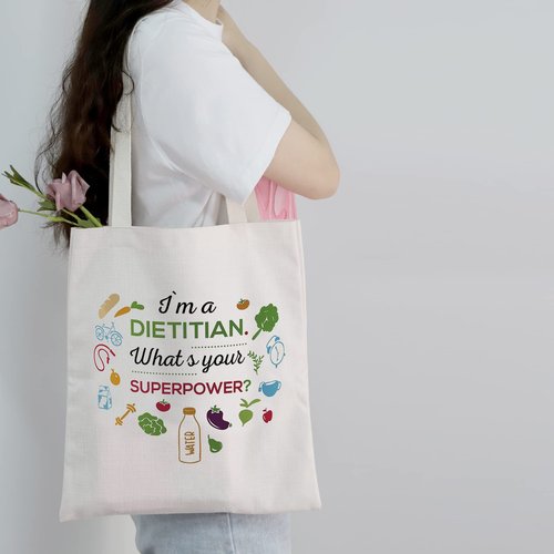 MEIKIUP Dietitian Cosmetic Makeup Bag Nutritionist Gift RD Registered Dietitian Gifts Dietitian Graduation Gift Travel Makeup Bag (DietitianSuperToteBag)