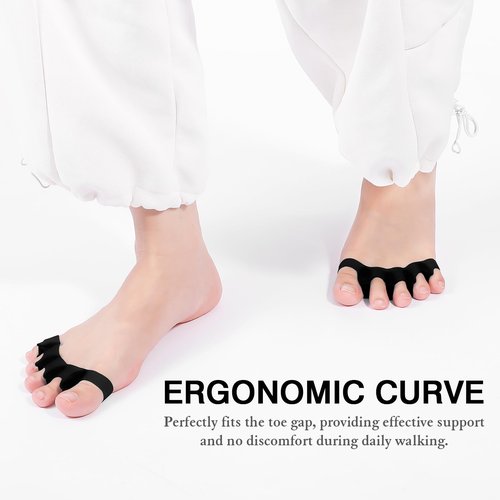 HLOES 2PCS Toe Spacers for Women and Men, Toe Separators for Pedicure, Bunion Corrector, Hammer Toe Straightener, Plantar Fasciitis, Toe Spreaders for Foot Pain Relief and Foot Health.
