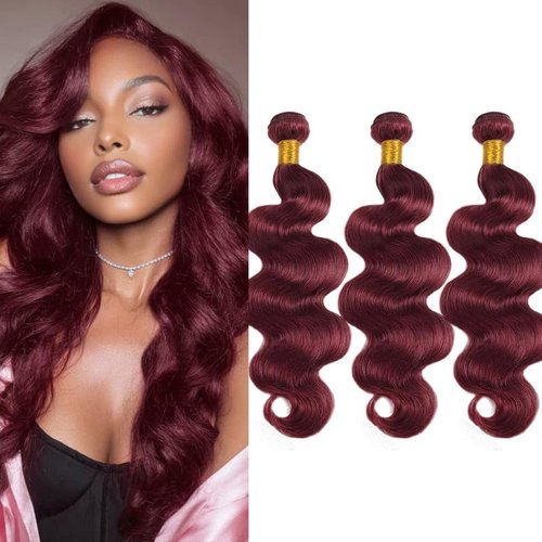 Burgundy Bundles Human Hair 99J Body Wave Bundles 10 12 14 inch Brazilian Hair 3 Bundle Wine Red Virgin Hair Weave 300g/pack
