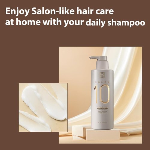 Mise En Scene Salon 10 Protein Shampoo - Restorative Formula for Damaged Hair, 16.9 Fl. Oz.