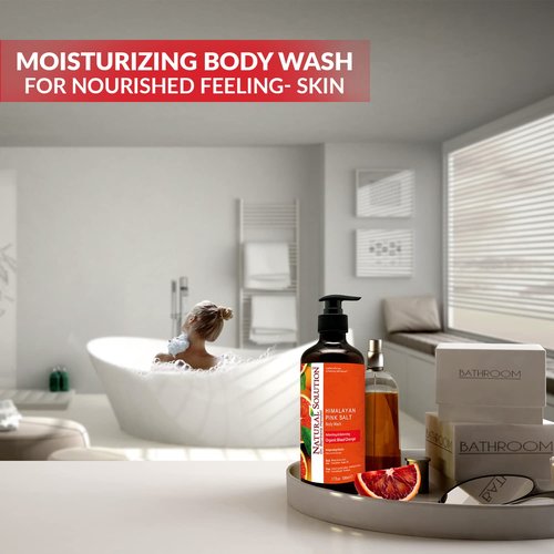 Natural Solution Body Wash 17 fl oz/Each, Revitalizes & Refreshing Your Skin, Formulated with Organic Blood Orange Extracts with Himalayan Pink Salt – Pack of 6