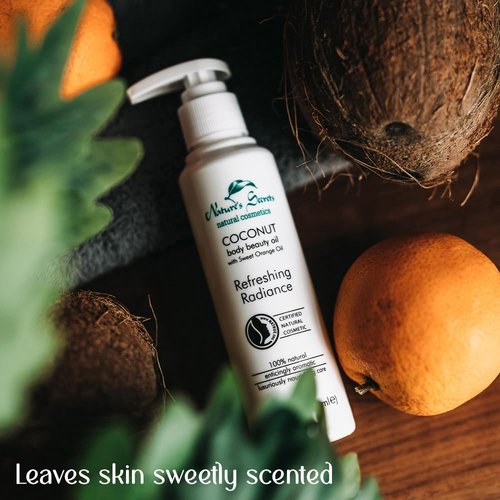 Nature's Secrets Organic Ceylon Coconut Body Oil - Nourishing Orange Oil for Dry Skin | 100% Natural, Non-Greasy