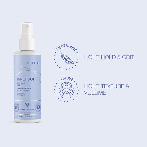 Joico InnerJoi Sea Salt Spray | Styling For All Hair Types | Sulfate & Paraben Free | Naturally-Derived Vegan Formula | 5.1 oz