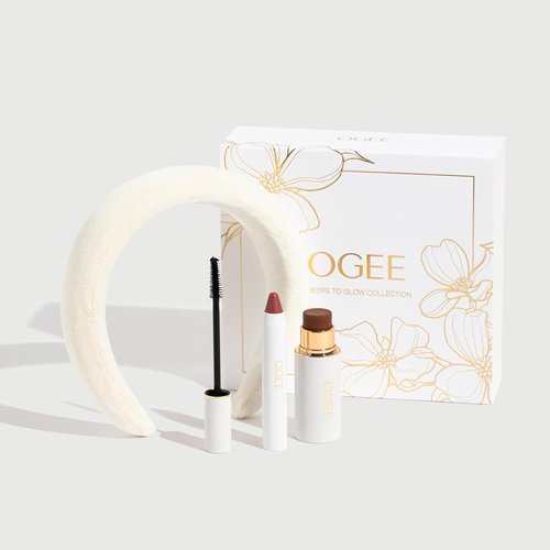 Ogee Cheers to Glow Limited-Edition Set | Sculpted Face Stick, Tinted Lip Oil & Volumizing Mascara