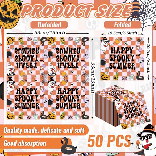 Halloween Paper Napkins 50 Pack - Spooky Party Supplies & Cocktail Napkins