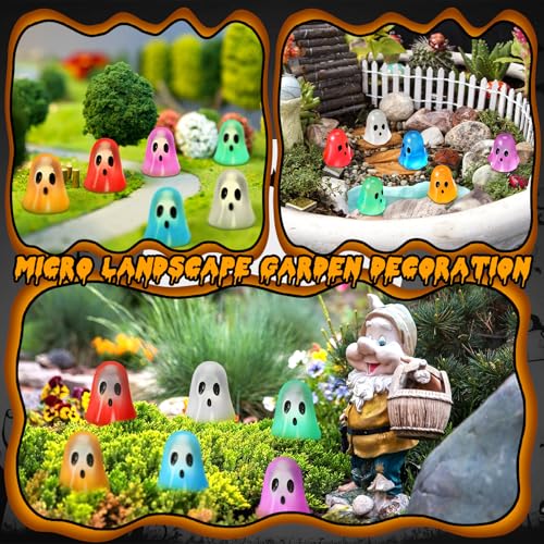 Halloween Mini Resin Ghost Figurines Glow in Dark Set - 90 Pieces