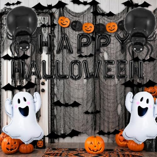 Halloween Balloons Set with Ghost and Spider Designs - 21 Pieces for Party Decorations