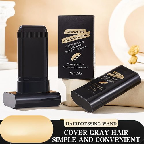 Glo7 Hair Dye Concealer Stick - Instant Gray Root Coverage | Waterproof & Long-Lasting (Brownish Black)