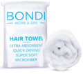 Bondi SPA Microfiber Hair Towel - Dries Hair 50% Faster | Anti-Frizz & Super Absorbent - XL Rectangle