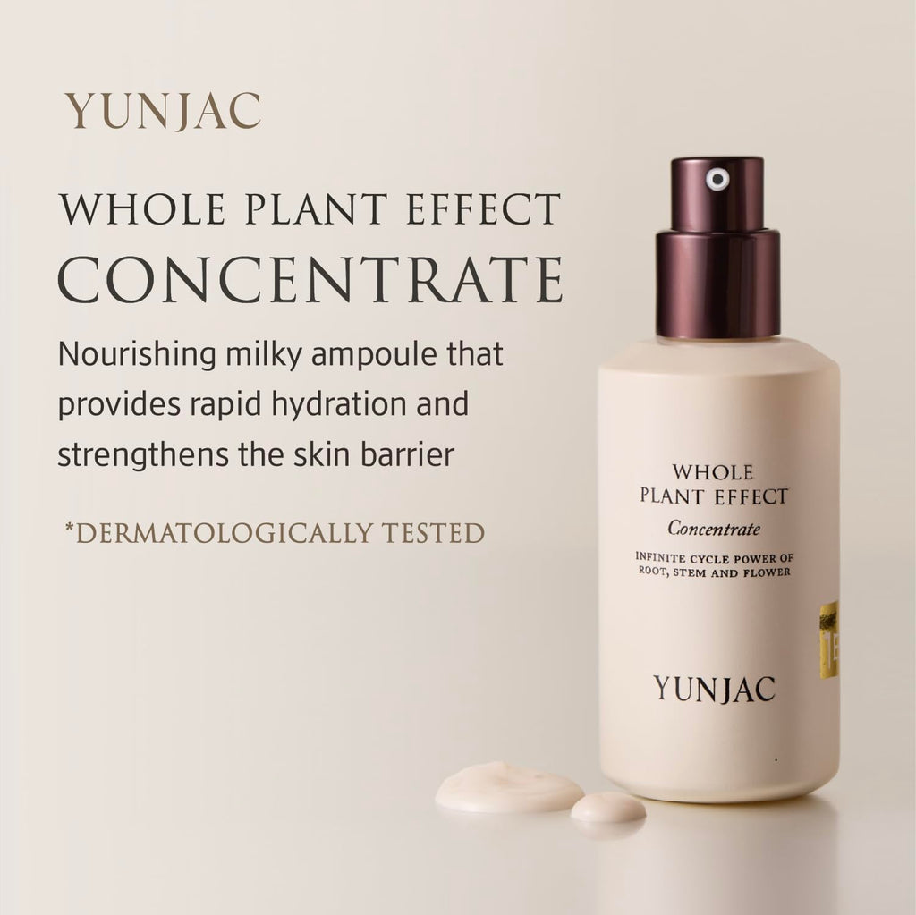 YUNJAC Whole Plant Effect Concentrate(1.35fl oz) - Instant Absorbing Milky texture serum, with squalane, ceramide, fermented ginseng root, for deep hydration, strengthen skin barrier, Korean skin care