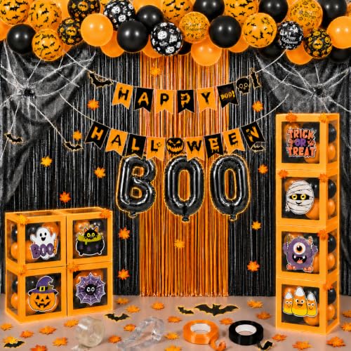 128 Pcs Halloween Party Decorations Kit with Banners Balloons & Bat Decor - Variation of THIS listing