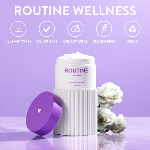 Routine Wellness Deep Conditioning Hair Mask - Revitalize Dry, Damaged Hair - Hydrating Repair Treatment, 8oz