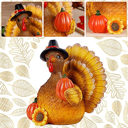 Thanksgiving Turkey Tabletop Decor - Autumn Fall Harvest Centerpiece