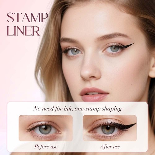 Skiennix Waterproof Winged Eyeliner Stamp Pen - Quick Dry, Smudge-Proof Gel Pencil Set (Black)