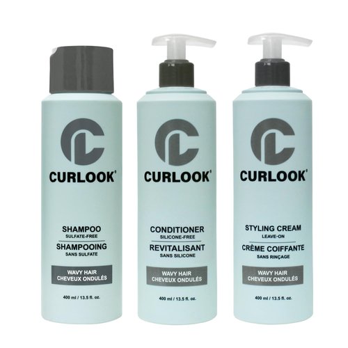 Skiennix Wavy Hair Bundle - Sulfate-Free Shampoo, Conditioner & Leave-In Cream Set | 3 x 400ml (13.5 oz) Bottles