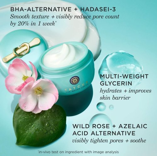 TATCHA The Water Cream | Cream Moisturizer for Face, Optimal Hydration For Pure Poreless Skin | Travel Size | 15 ml