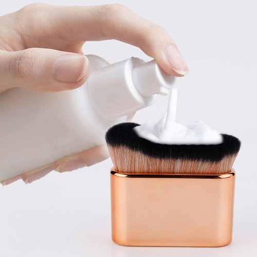 2pcs Extra Large Self Tanning Brush, Self Tanner Applicator Foundation Makeup Brushes Spray Tan Blending Brush Oval Body Brush Makeup for Blusher Legs Arms Face Body (Rose Gold)