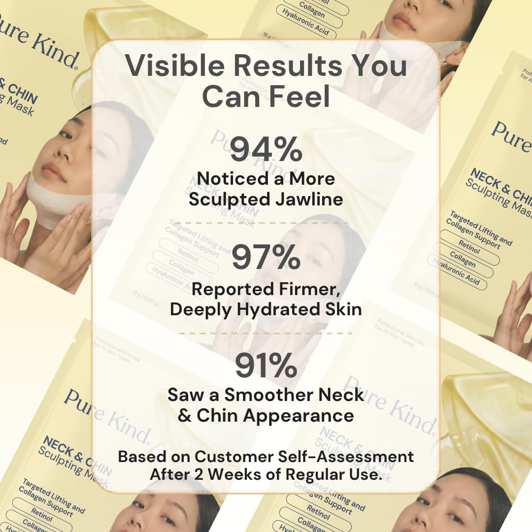 V Line Lifting Neck & Chin Mask - Anti-Aging Jawline Shaper with Retinol & Collagen - 5 Pack